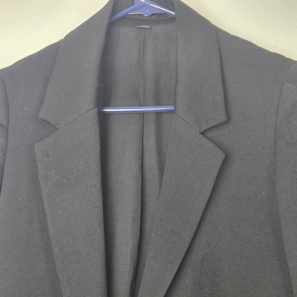 AllSaints Aleida Blazer Womens US 2 Black Open Front Tailored Twill WT001J - Picture 2 of 9